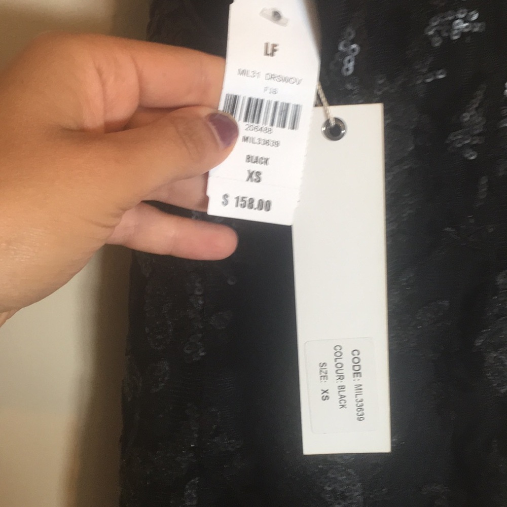 Black sequin/mesh bodycon mini dress - Picture 5 of 5